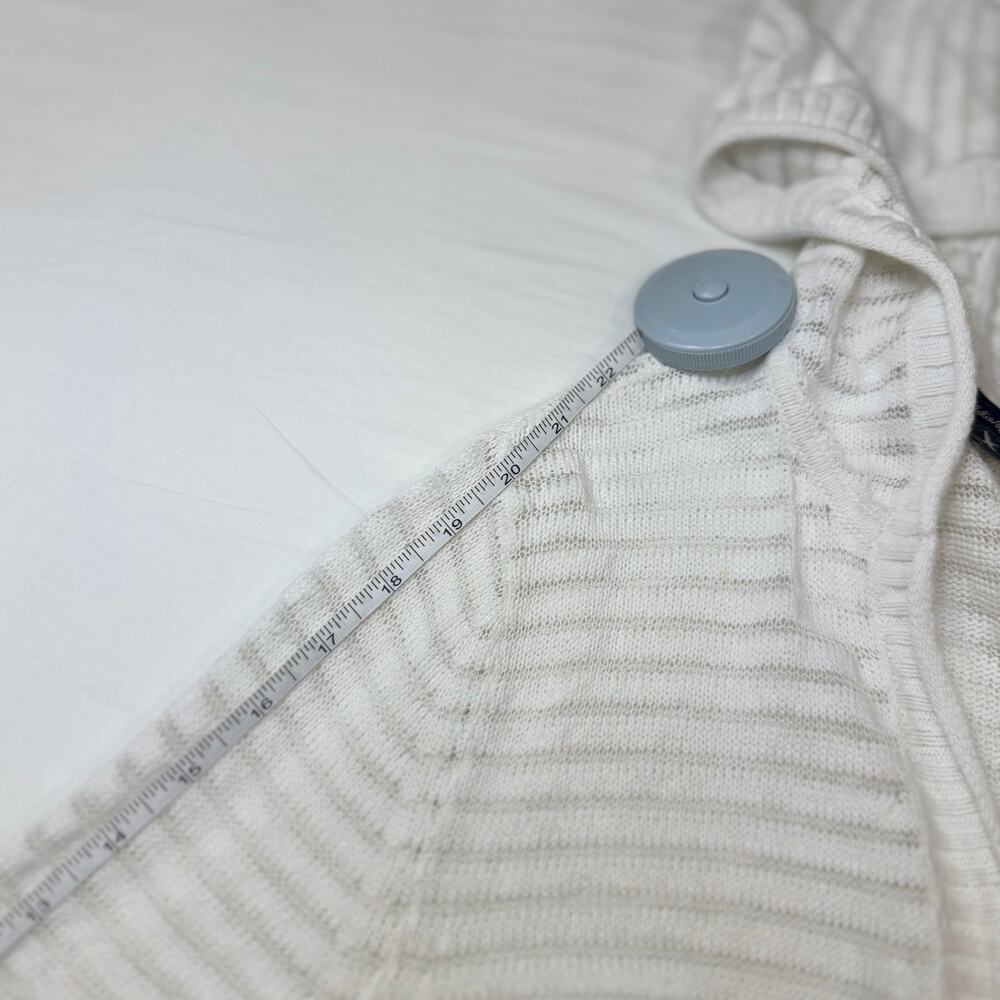 Eddie Bauer Ivory Hooded Open Front Cardigan Women’s Medium Lightweight Knit - Picture 12 of 13